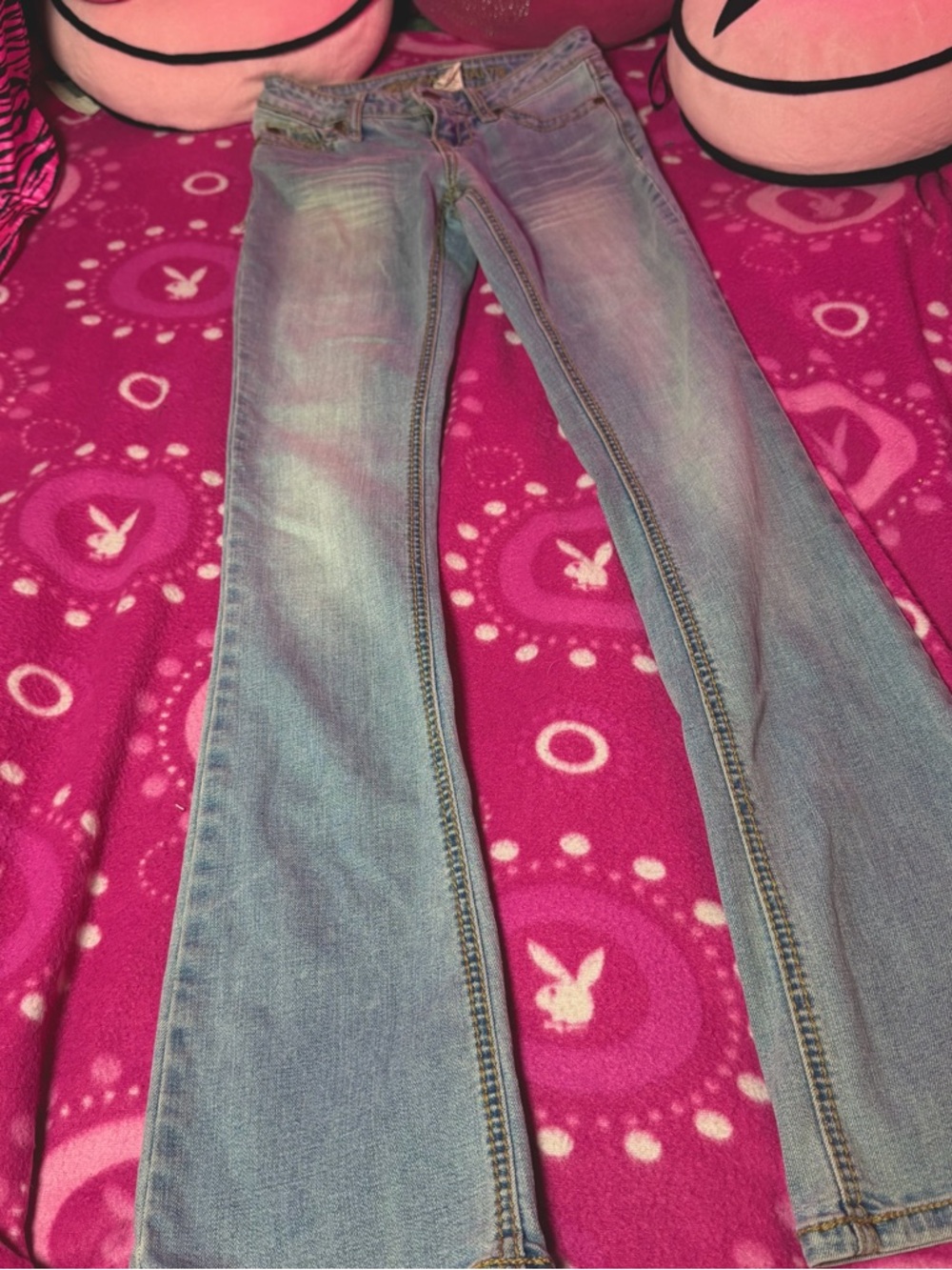 Blue Asphalt Light Blue Ultra Low Rise Jeans Size 0